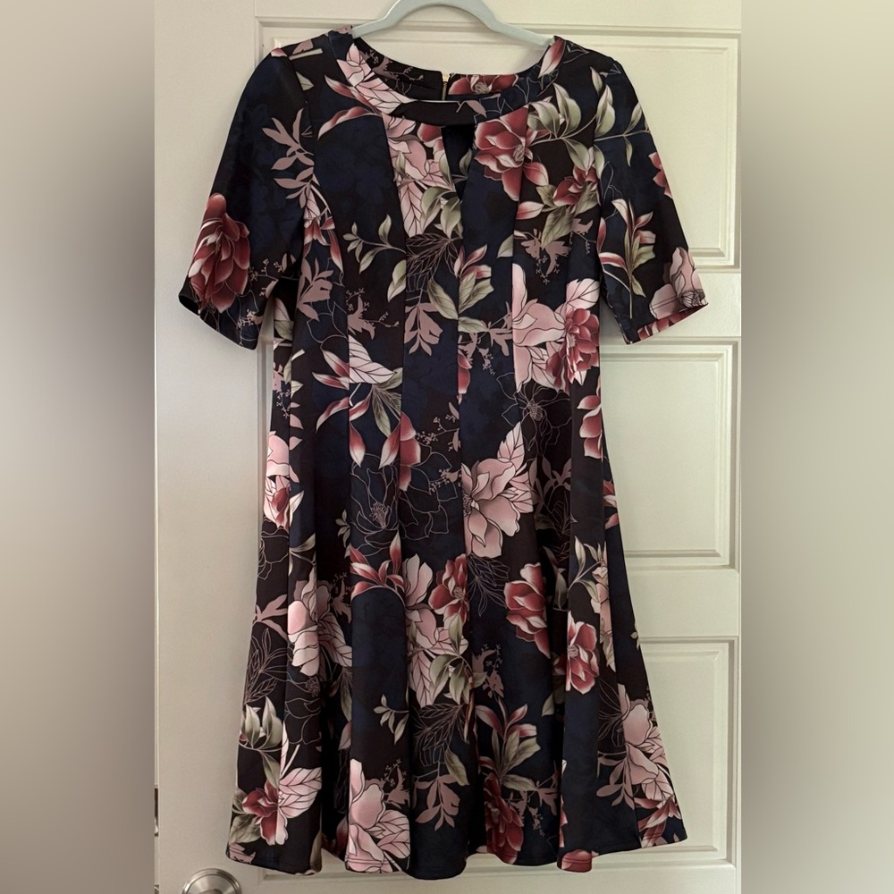 Roz & Ali Navy Floral Midi Dress